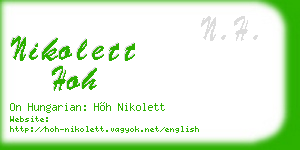 nikolett hoh business card